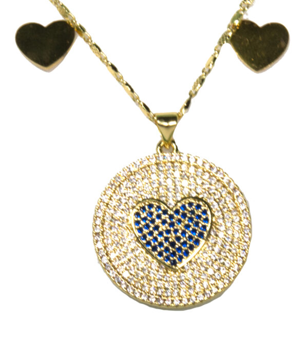 Collar con dije de corazón y aretes - Image 2