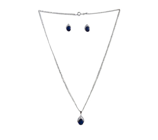 Collar y aretes con zirconia, plata 925