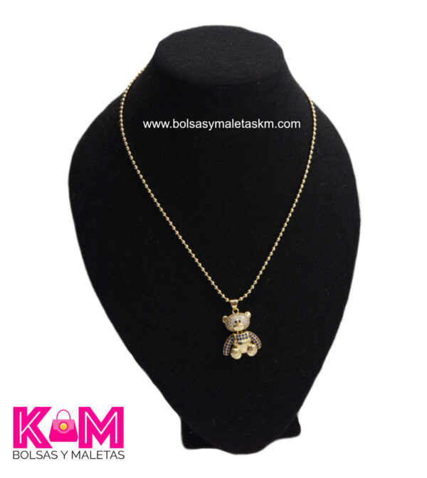 Collar con dije de oso movible